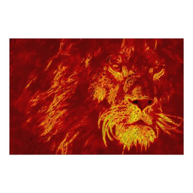 Fire Lion Photo Print (Front)