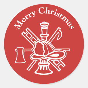 Fire Logo Christmas Stickers to Cusotmize