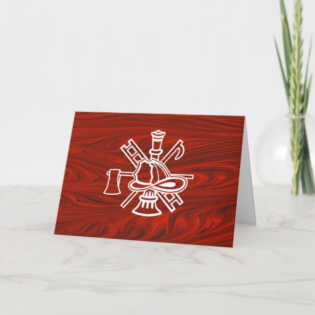 Fire Logo & Red Satin Background Customise Card (Front)