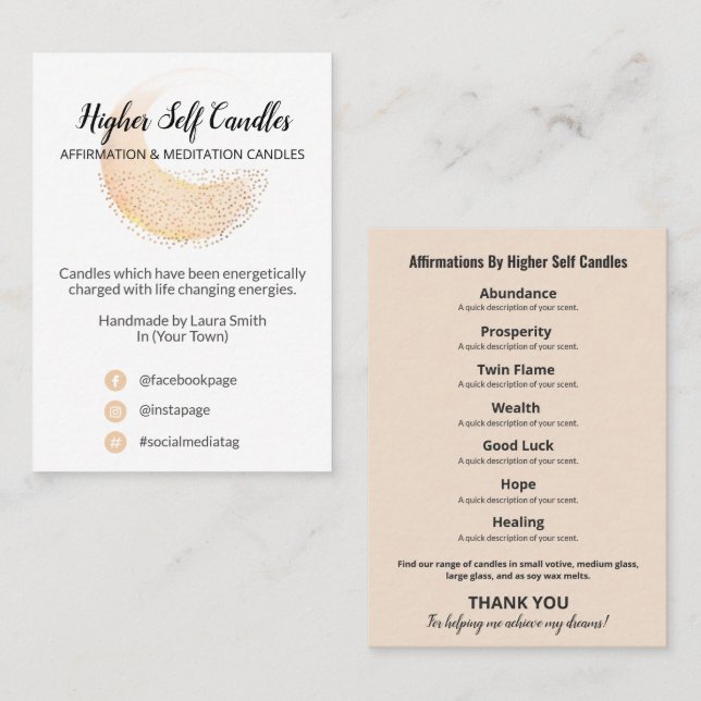 Fire Logo Soap And Candle Product Range Card (Front/Back)