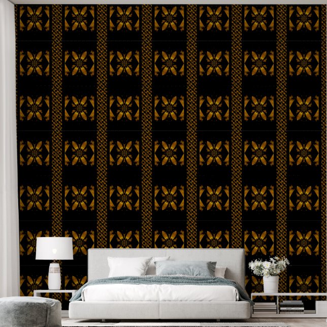 Fire Lotus Golden Yellow 2 Wallpaper (Bedroom)