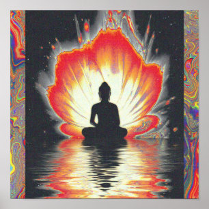 Fire Lotus Meditation Poster
