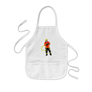 Fire man in use clothes children's apron