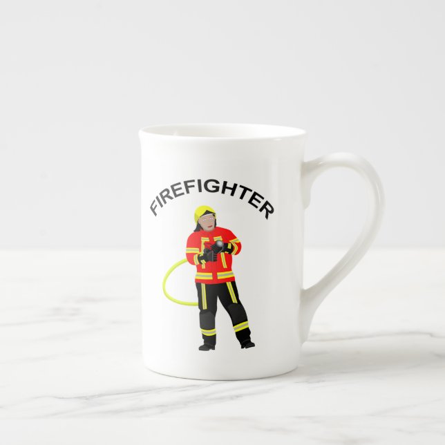 Fire man in use clothes porcelain cup (Right)
