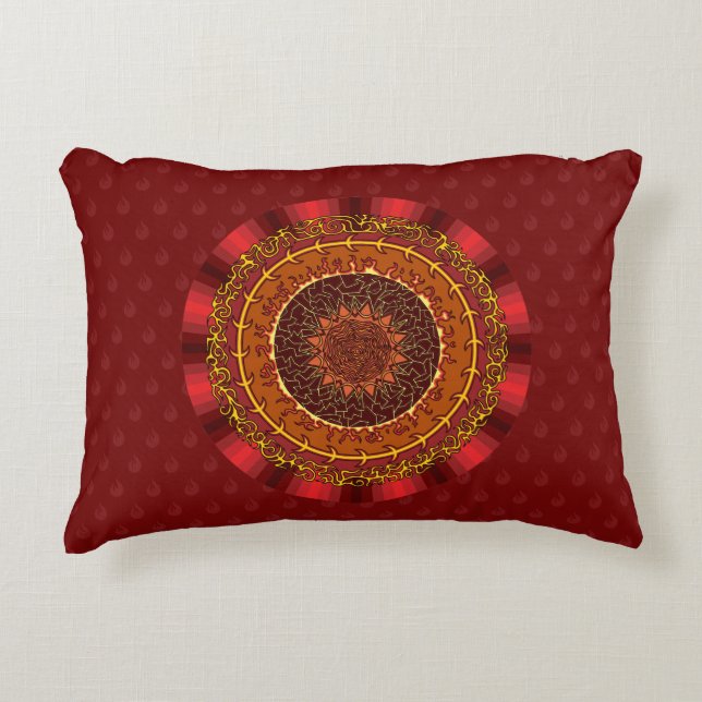 Fire Mandala Accent Pillow (Front)