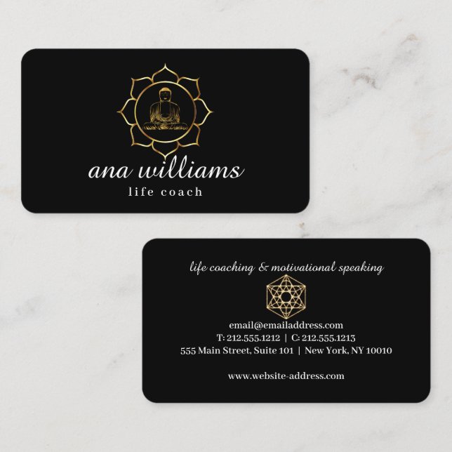 Fire mandala life teacher business card (Front/Back)