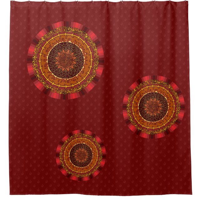 Fire Mandala Shower Curtain (Front)