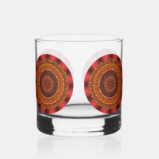 Fire Mandala Whiskey Glass (Front)