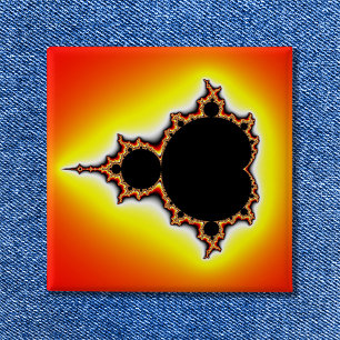 Fire Mandelbrot 15 Cm Square Badge