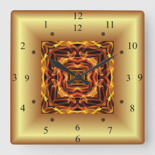 Fire Maze ~ Time Machine ~ Out Of The Crucible ~  Square Wall Clock
