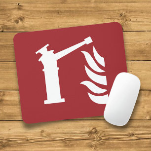 Fire Monitor Safety Sign Mouse Pad