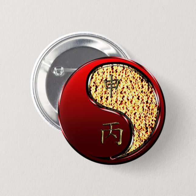 Fire Monkey 6 Cm Round Badge (Front & Back)