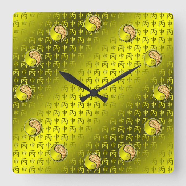 Fire Monkey Square Wall Clock (Front)