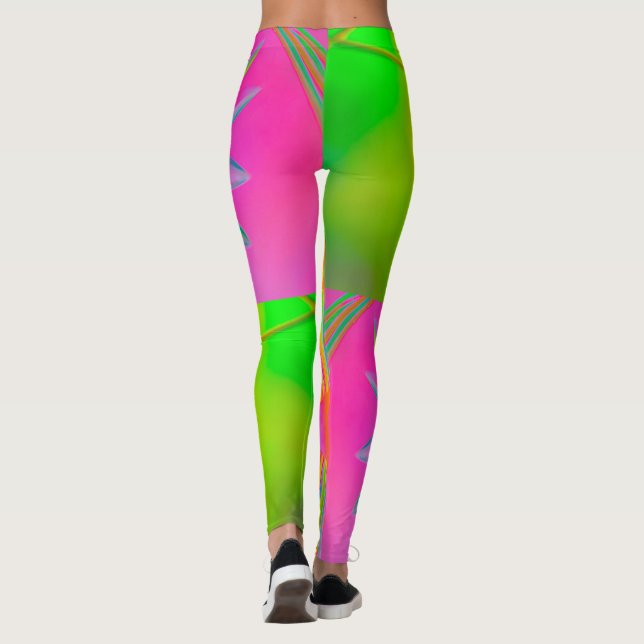 FIRE MULTI COLOR FANTASY FLORAL DESIGN  LEGGINGS (Back)