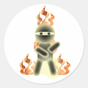 Fire Ninja (by lil kolohe Nick) Classic Round Sticker