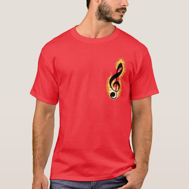 Fire Notes Cool Musical design T-Shirt (Front)