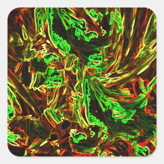 Fire of moon square sticker
