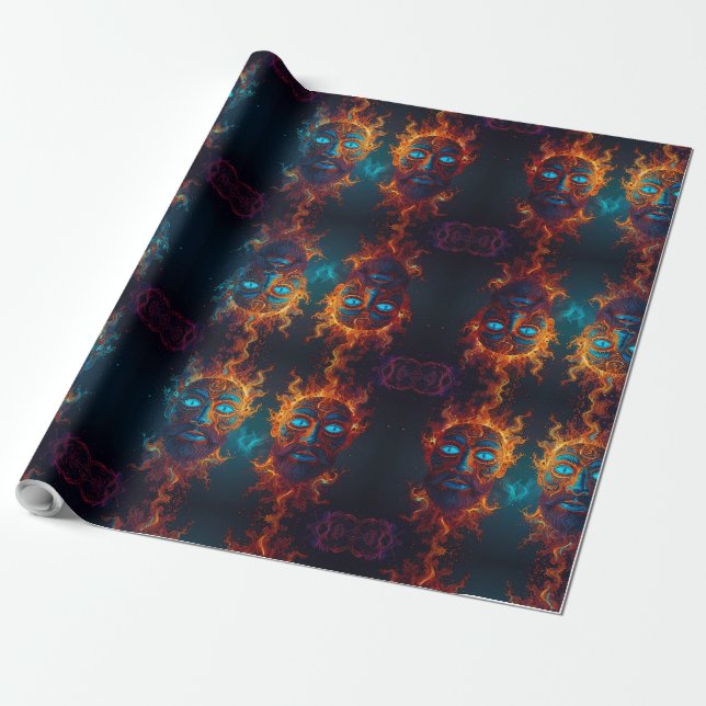 Fire of the Gods Wrapping Paper (Unrolled)