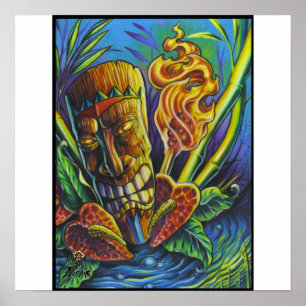 Fire of the Tiki god-print Poster