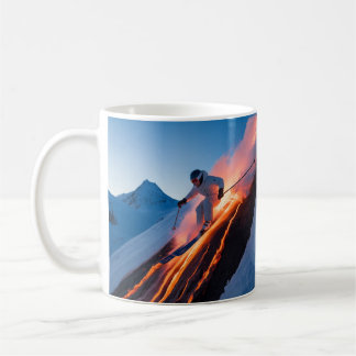 Fire on Ice – The Lava Skier Coffee Mug