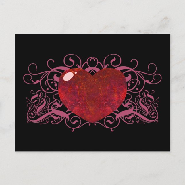 Fire Opal Heart Postcard (Front)
