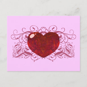 Fire Opal Heart Postcard