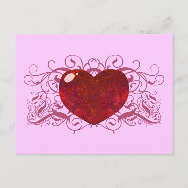 Fire Opal Heart Postcard (Front)