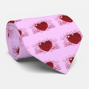 Fire Opal Heart Tie