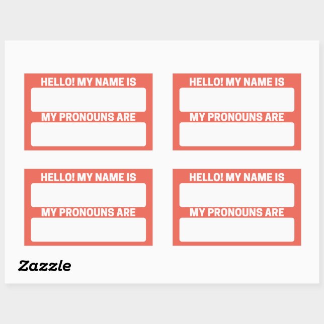 Fire Opal Name & Pronoun Labels (Sheet)