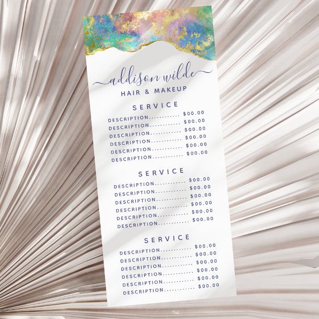 Fire Opal Rainbow Gemstone Business Menu (Creator Uploaded)