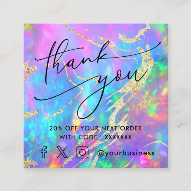 fire opal thank you discount card (Front)