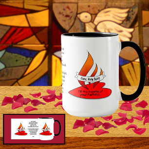 Fire or Flame and Heart with Quote Pentecost Mug