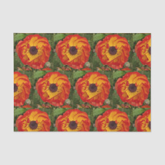 Fire orange-red and yellow bloom photograph tissue paper