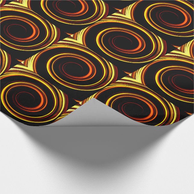 Fire Orange Spiral Wrapping Paper (Corner)