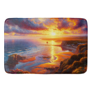 Fire Over the Coast Bath Mat