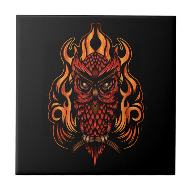 Fire Owl Ceramic Tile (Front)