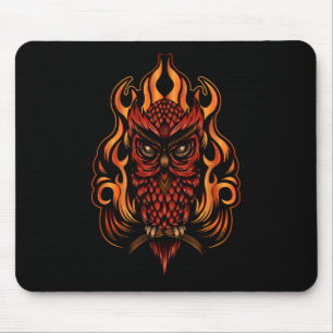 Fire Owl Mouse Pad