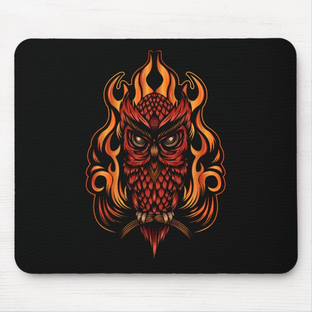 Fire Owl Mouse Pad (Front)