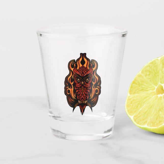 Fire Owl Shot Glass (Front)