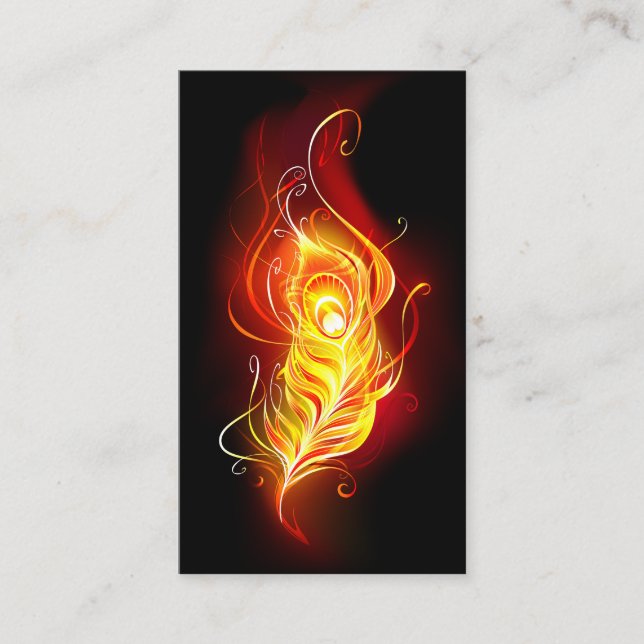 Fire Peacock Feather Advice Card (Front)