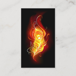 Fire Peacock Feather Appointment Card