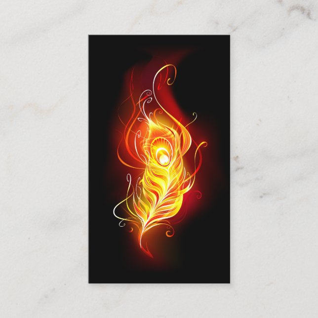 Fire Peacock Feather Appointment Card (Front)