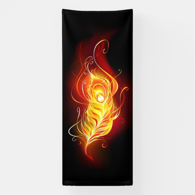 Fire Peacock Feather Banner (Vertical)