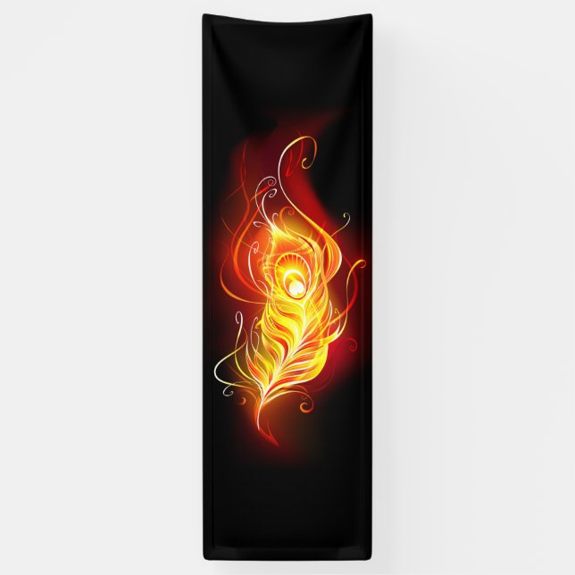 Fire Peacock Feather Banner (Vertical)