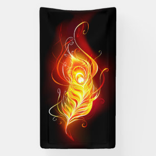 Fire Peacock Feather Banner