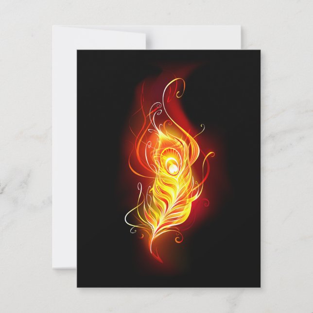Fire Peacock Feather Card (Front)