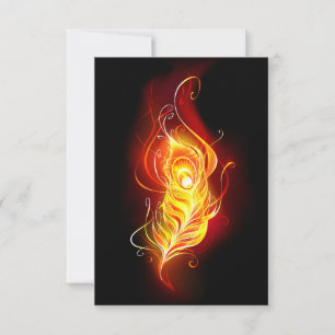 Fire Peacock Feather Card