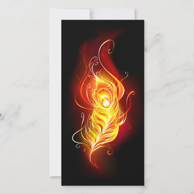 Fire Peacock Feather Card (Front)