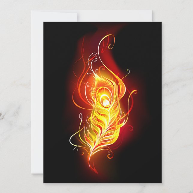 Fire Peacock Feather Card (Front)
