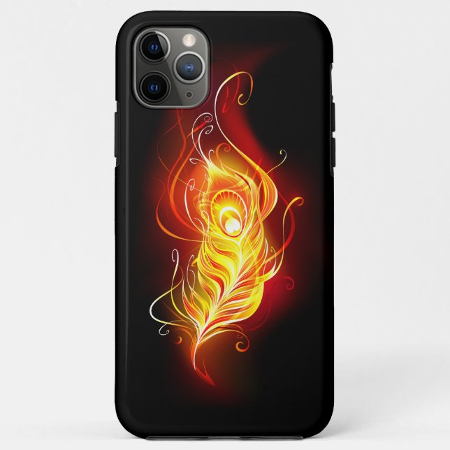 Fire Peacock Feather Case-Mate iPhone Case (Back)